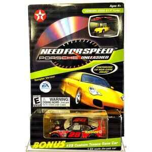 EA Need For Speed Porsche Unleashed GAME with #28 CUSTOM TEXACO RACE CAR, New!